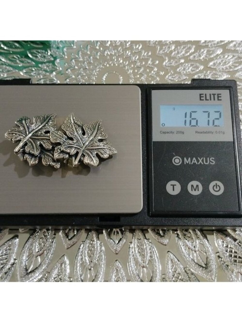 Vintage Sterling Silver Danecraft Fall Leaves Clip-On Earrings - Picture 3 of 4